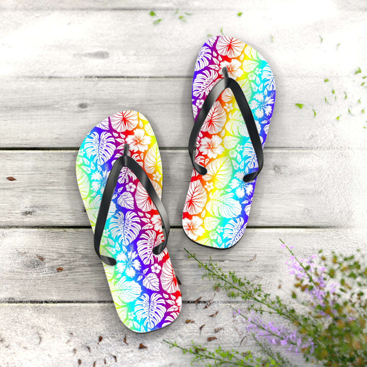 RAINBOW ALOHA - Flip Flops – Resin Vibe