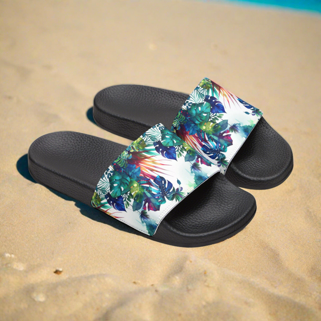 floral print on slides