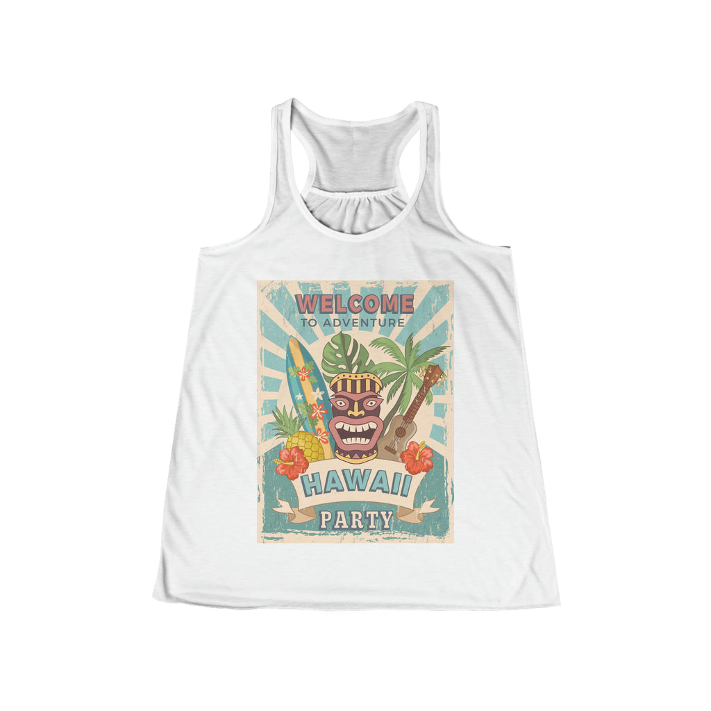 HAWAII PARTY - Women's Flowy Racerback Tank.