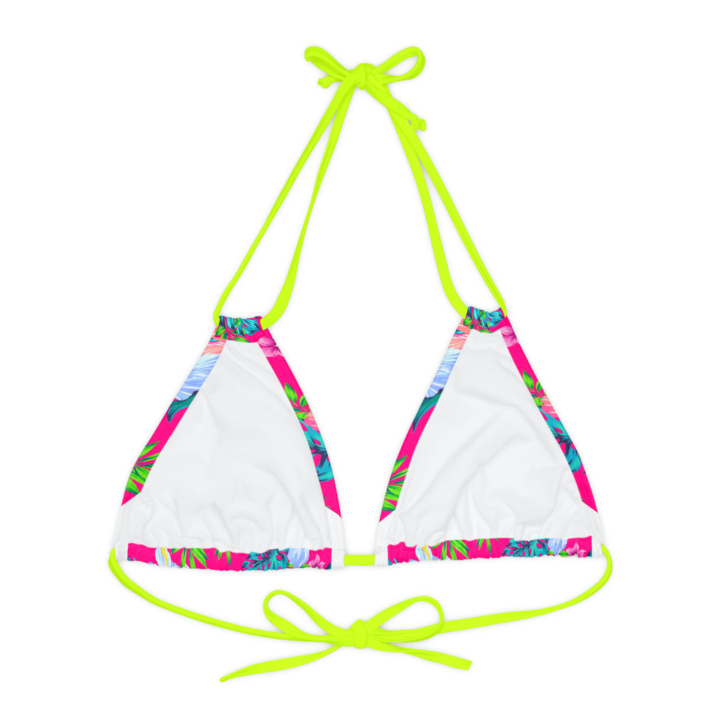 PINK ALOHA - Strappy Triangle Bikini Top.