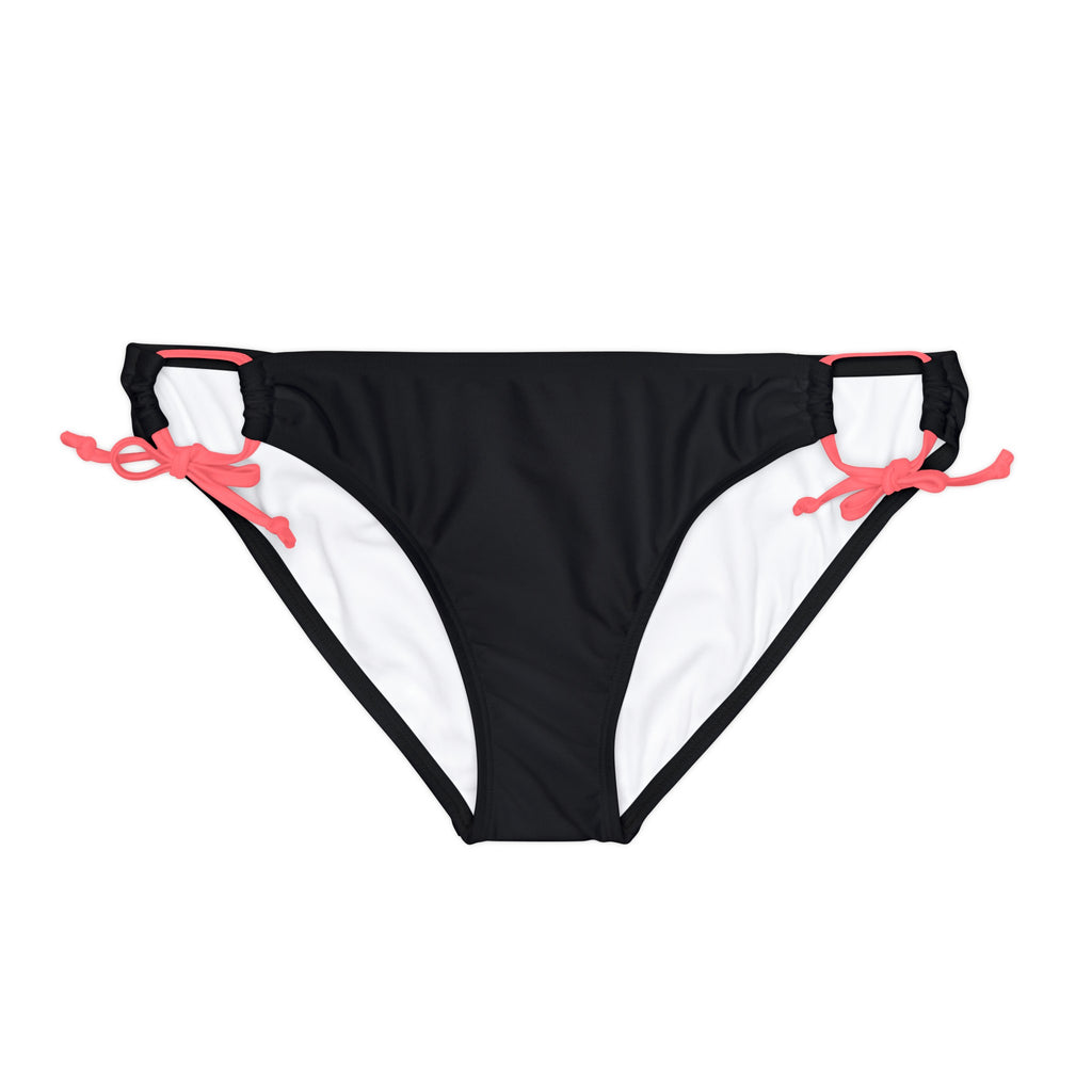 PINK HIBISCUS - Loop Tie Side Bikini Bottom.