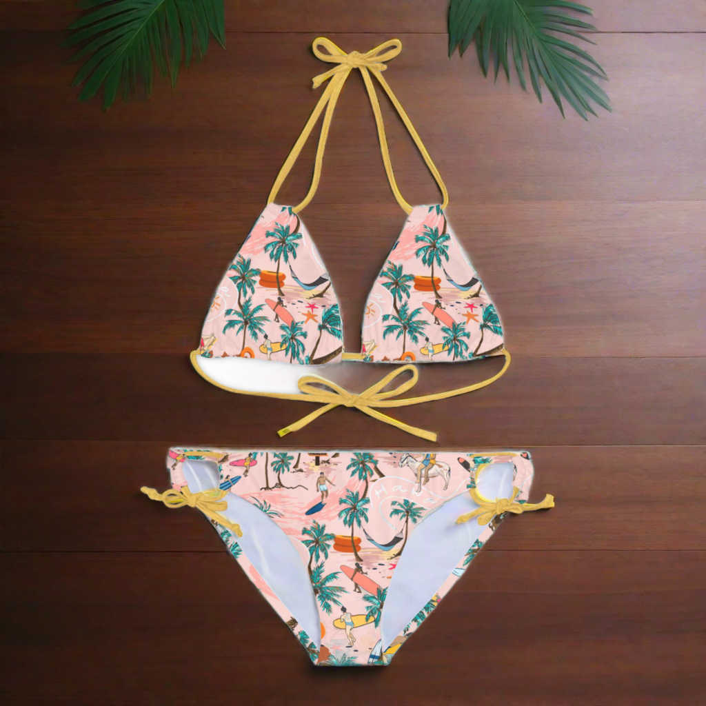 TROPICAL BEACH PARTY - Strappy Bikini Set.