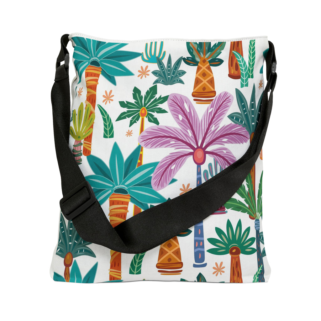 COLORFUL PALMS - Tote Bag w/ Adjustable Strap.