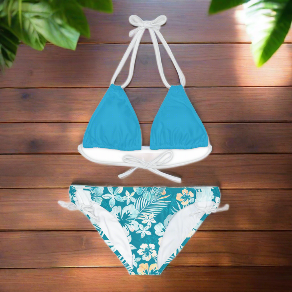 BLUE HAWAII - Strappy Bikini Set.