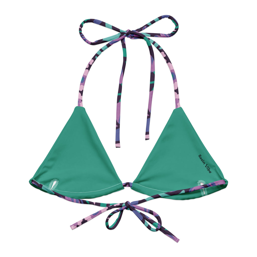 PURPLE AND TEAL - RECYCLED String Bikini Top UPF 50+.