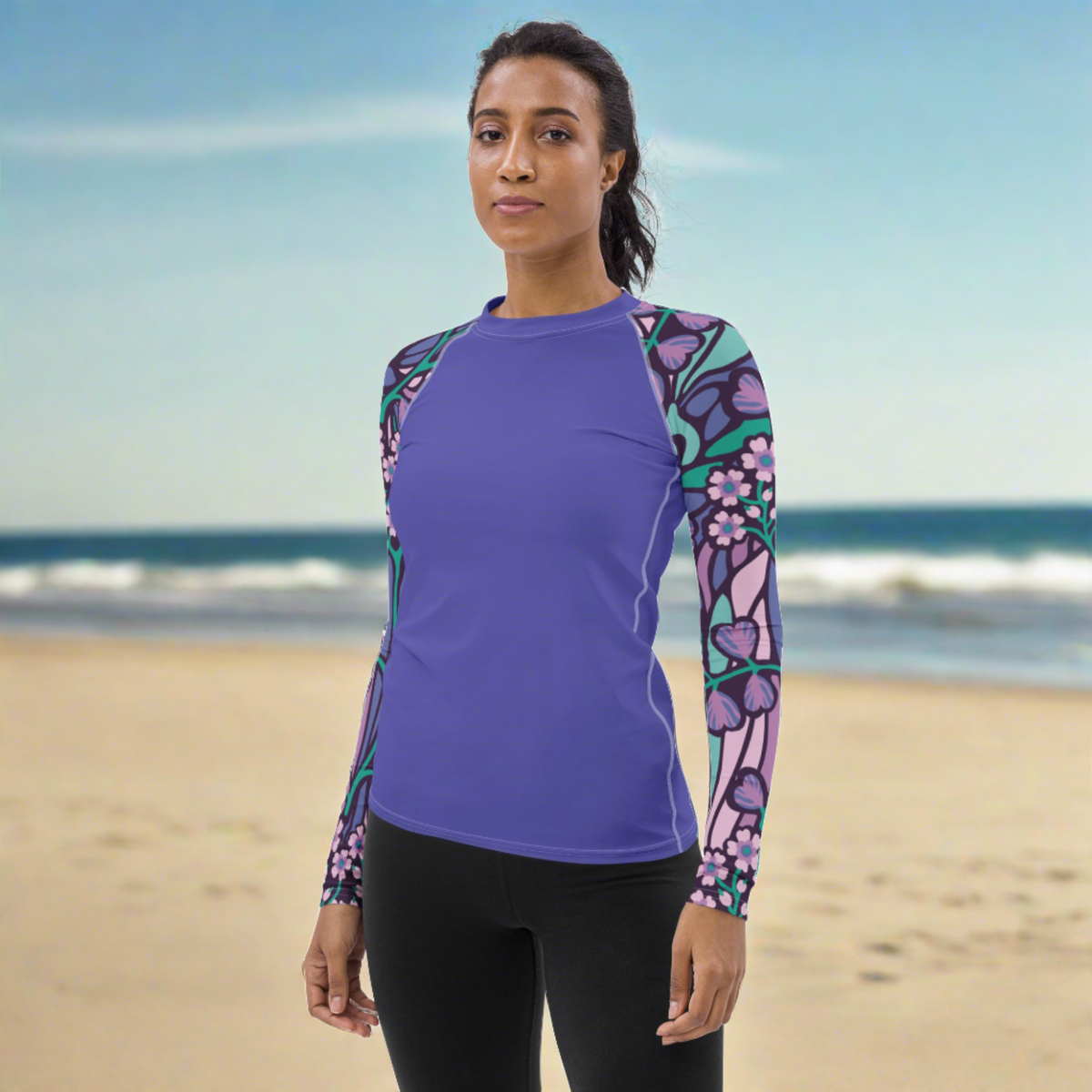 PURPLE - Women's Rash Guard UPF 50+ – Resin Vibe