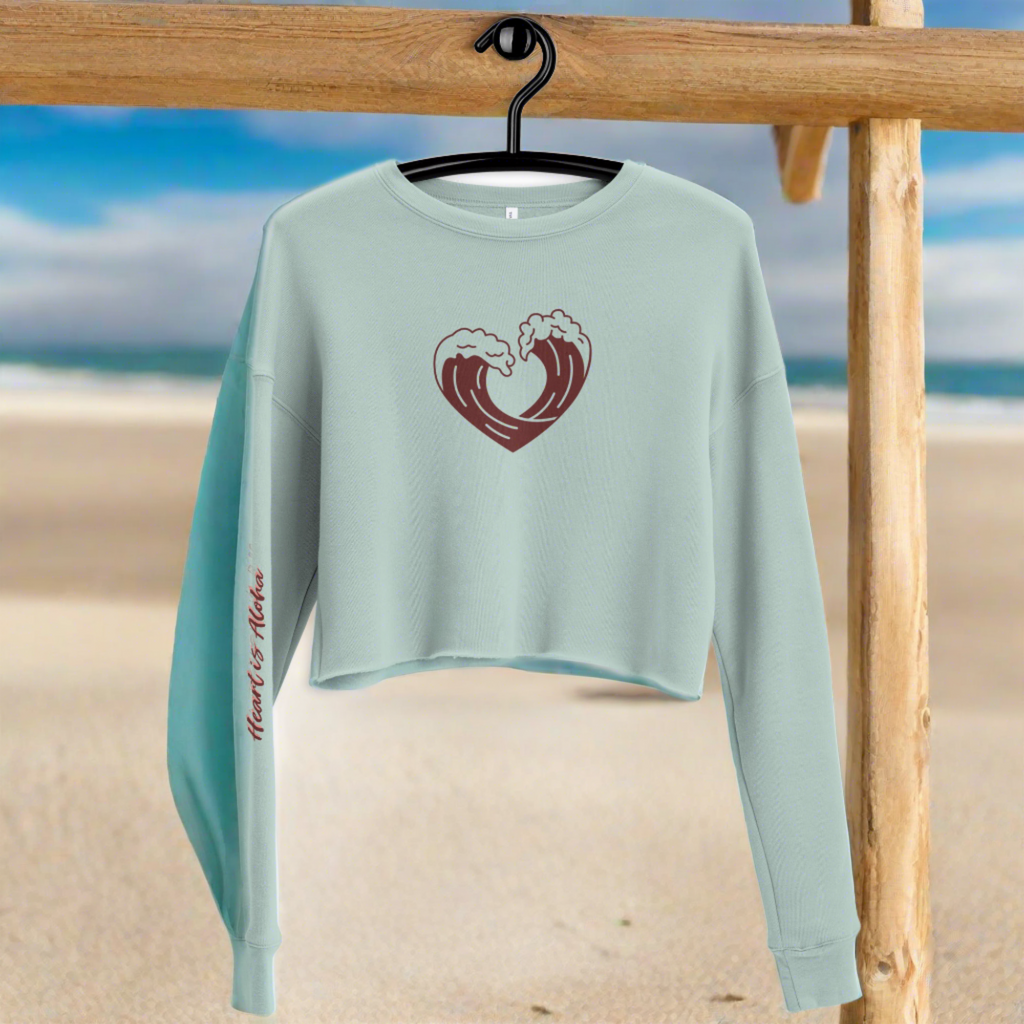 dusty blue heart is aloha sweatshirt