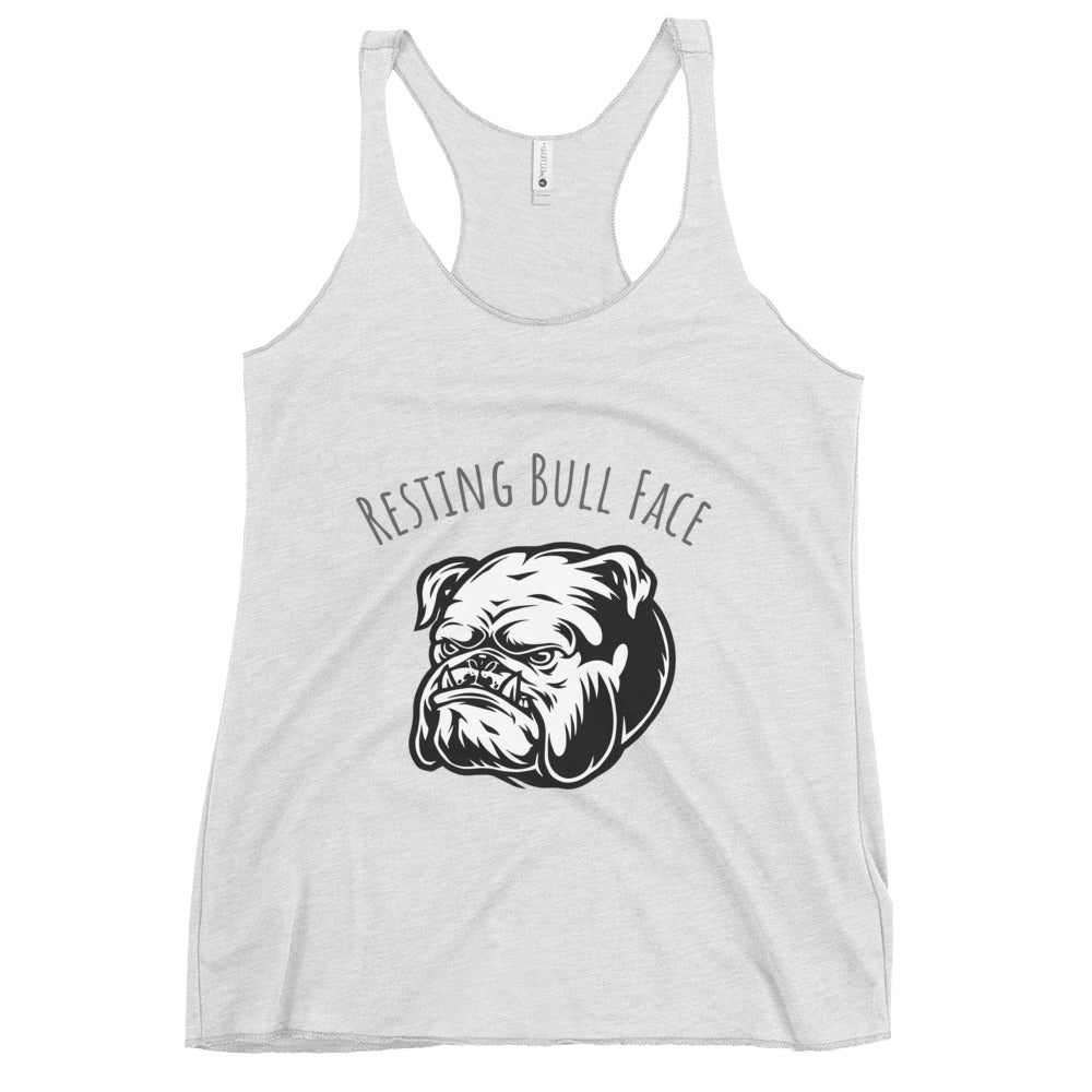 RESTING BULL FACE - Women's Racerback Tank.