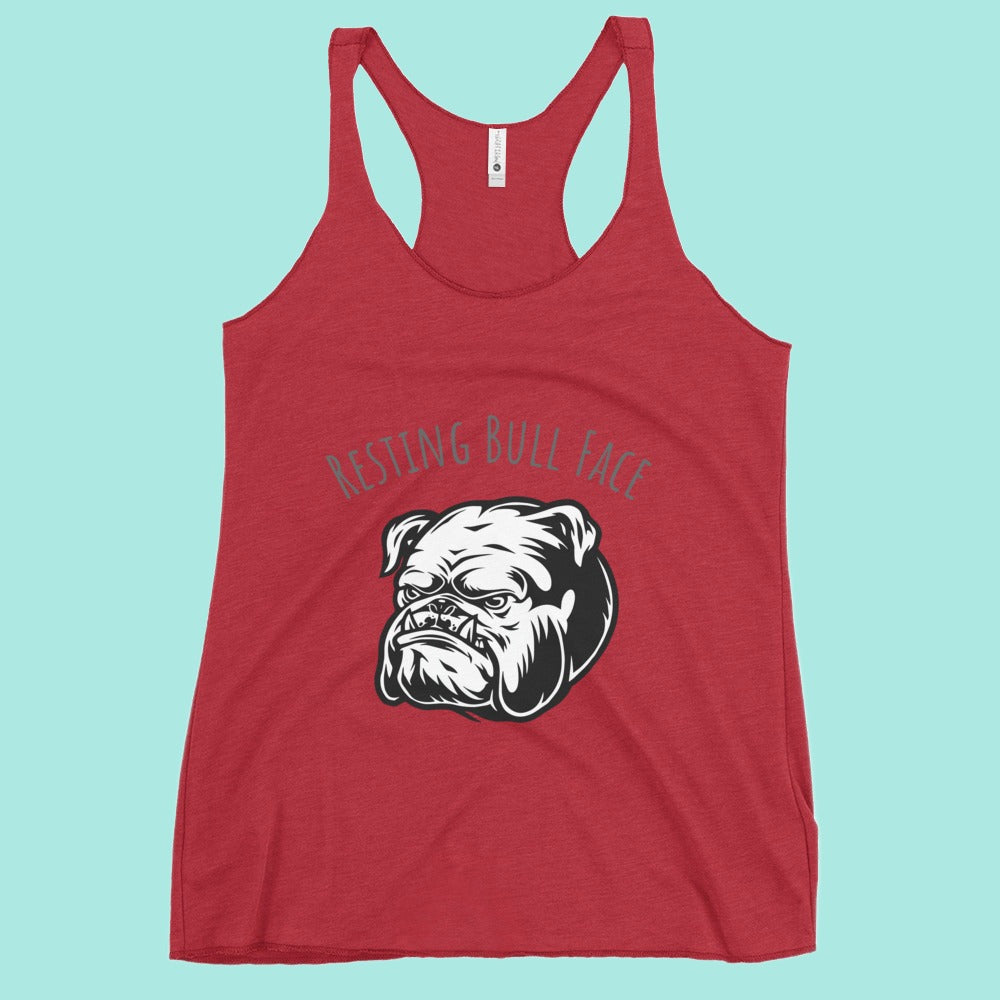 RESTING BULL FACE - Women's Racerback Tank.