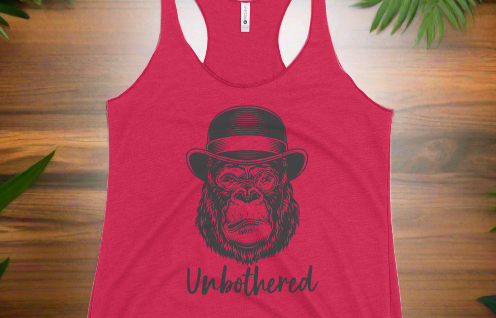 UNBOTHERED - Women's Racerback Tank.